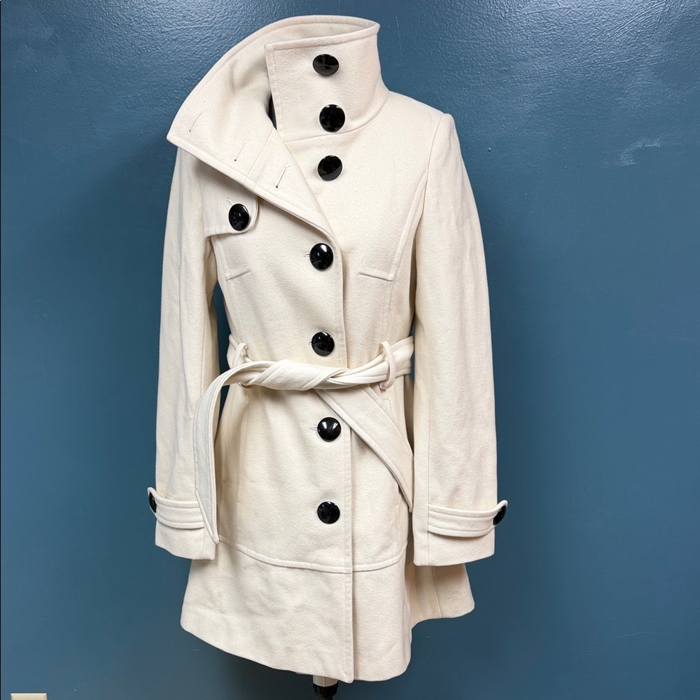 Express Women's Cream Double-Breasted Coat